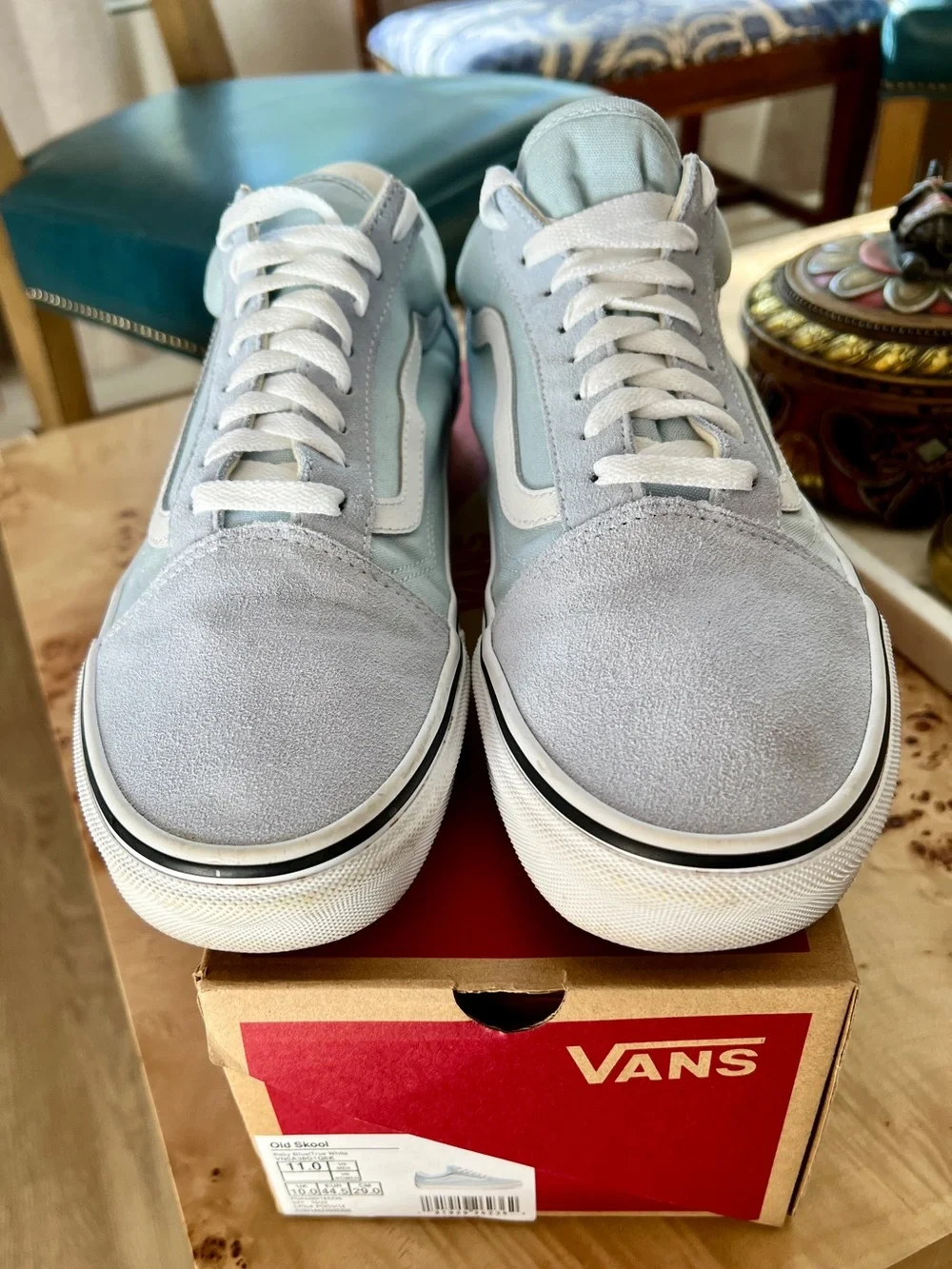VANS Old Skool Sneakers - 11 - Baby Blue - EUC w/Box